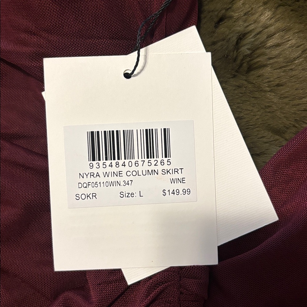 DISSH Nyra Wine Column Mesh Skirt size large NEW with tags burgundy - Picture 3 of 3